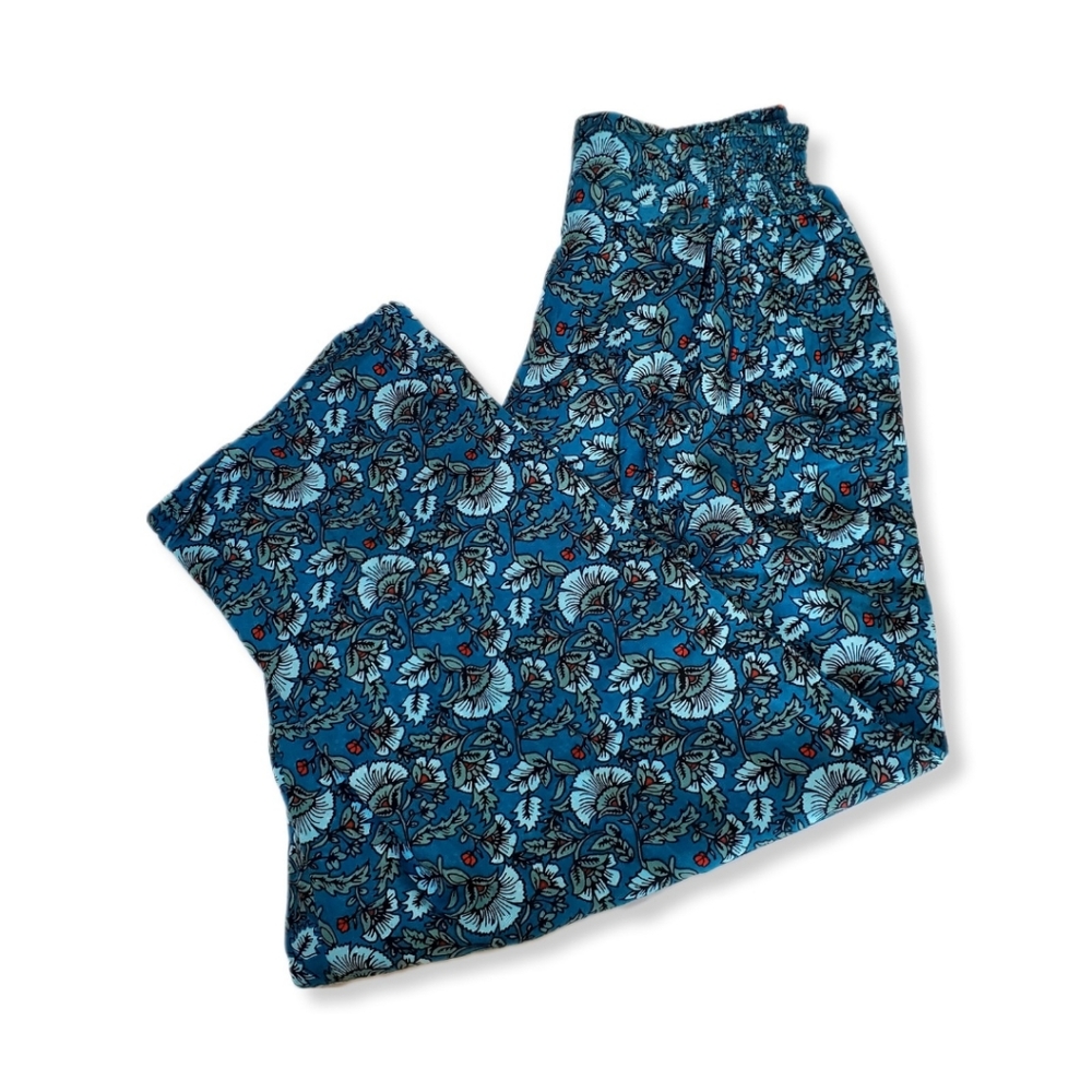 Band of Gypsies Blue Floral Wide Leg Pants NWOT